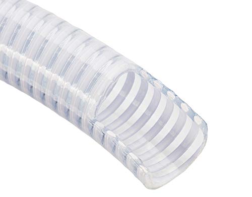 1.5" Dia x 25 ft HydroMaxx® Clear Flexible PVC Suction and Discharge Hose with White Reinforced Helix