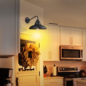 FLQMYQ 1 Pack Outdoor Wall Lights Wall Mount for House Farmhouse Outdoor Wall Sconce Black Outside Wall Lantern Classic Barn Lights Outdoor & Indoor, 12"