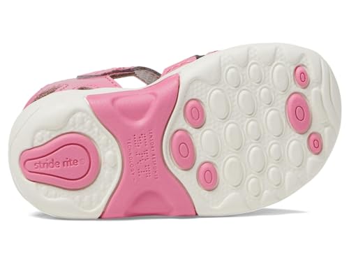 Stride Rite Casual Sandal, Bright Pink, 4 Wide US Unisex Little_Kid