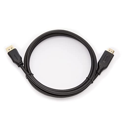 Amazon Basics DisplayPort to HDMI Cable, Uni-Directional, 4K@30Hz, 1920x1200, 1080p, 6 ft, Black