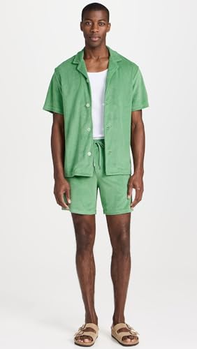 PS Paul Smith Men's Towelling Lounge Shirt, Bottle Green