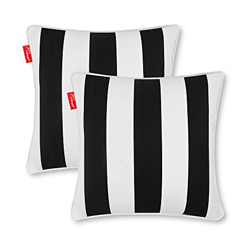 Pcinfuns Outdoor Lumbar Pillows 20x12 inch,Outdoor Patio Furniture Throw Pillows with Inserts,Decorative Pillows for Garden Couch Home Sofa Office Chair,2 Pack,Black Grey