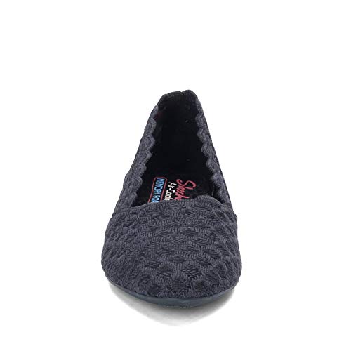 Skechers Women's Cleo-Scalloped Knit Skimmer Ballet Flat Natural 8
