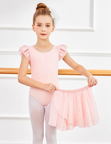 Zaclotre Toddler Girls Ballet Outfit Sparkly Ballerina Dress with Ruffle Skirt Black Ballet Dance Leotards Combo Size 3-4 Years