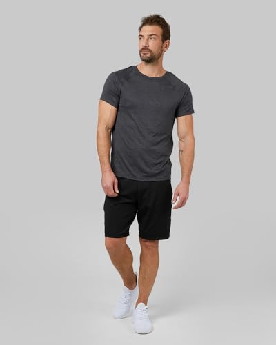32º DEGREES Cool Men’s Active T-Shirt | Raglan Short Sleeve | Quick Dry | Anti-Odor, Black Space Dye, Small