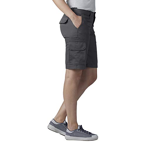 Dickies Women's 11" Relaxed Stretch Cargo Shorts, Graphite v1, 0