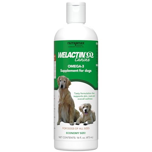 Nutramax Welactin Omega-3 Fish Oil Skin and Coat Health Supplement Liquid for Dogs - 16 Ounce