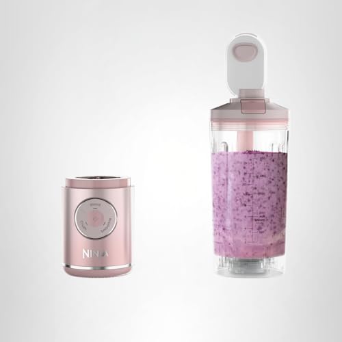 Ninja Blast Max, Portable Blender + Twist & Go, Personal Smoothie, Blend, Ice Crush, 3 Programs, Cordless, 22 oz removable Vessel, Dishwasher Safe, Leakproof, Pink, BC251PK