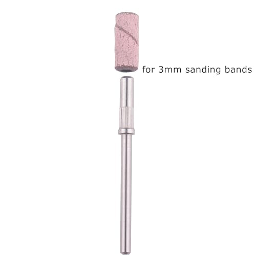 MZCMSL 2pcs Small Mandrel Bits for 3mm Sanding Bands Nail Drill Manicure and Pedicure,3/32 Shank Nail Drill Bit