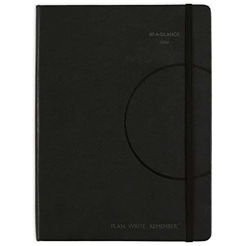 AT-A-GLANCE 2024 Weekly & Monthly Appointment Book Planner, Plan. Write. Remember. 7-1/2" x 10", Large, Casebound, Black (7069500524)