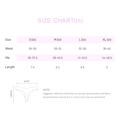 DEANGELMON Seamless Thongs for Women No Show Thong Underwear Invisible Breathable Sexy T-back Panties Pack (4P16,S)