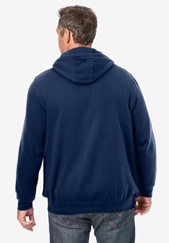 KingSize Men's Big & Tall Fleece Zip-front Hoodie Jacket - 7XL, Black