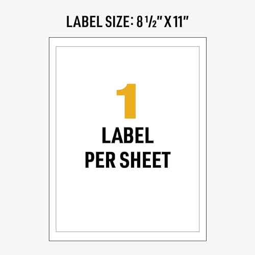 Avery UltraDuty GHS Chemical Labels for Laser Printers, Waterproof, UV Resistant, 8.5 x 11, 50 Pack (60501)
