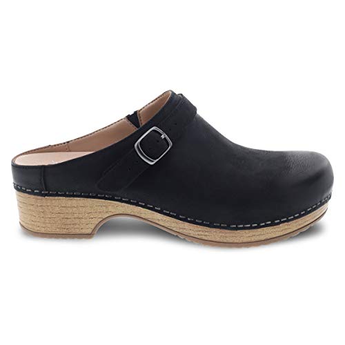 Dansko Women's Berry Slip-On Clogs - Black Burnished Nubuck - Memory Foam - Size 4.5-5 M US