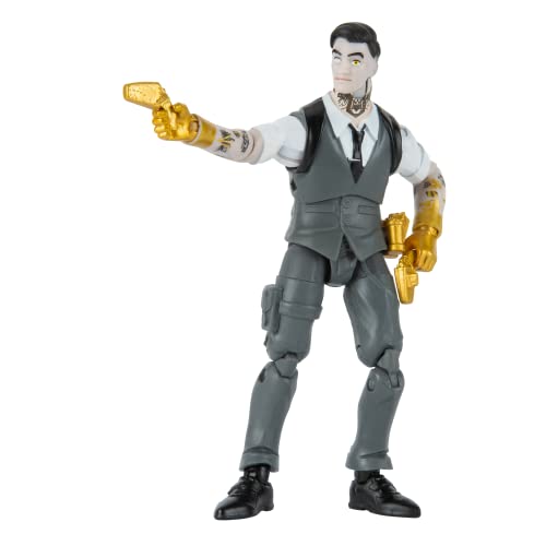 FORTNITE Midas (Master Grade) - 4-Inch Articulated Figure with Armor, Back Bling, and Harvesting Tool