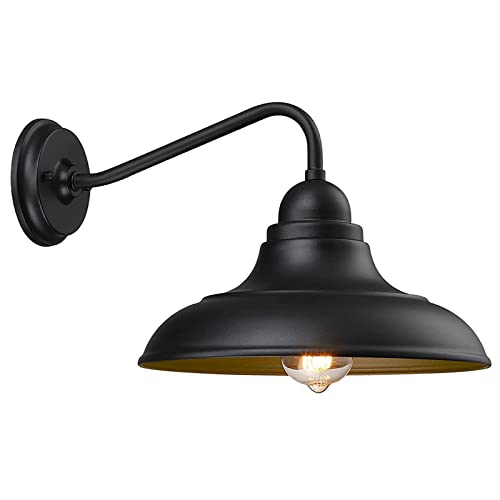 FLQMYQ 1 Pack Outdoor Wall Lights Wall Mount for House Farmhouse Outdoor Wall Sconce Black Outside Wall Lantern Classic Barn Lights Outdoor & Indoor, 12"