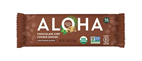 ALOHA Organic Plant-Based Protein bar, Chocolate Chip Cookie Dough, 1.98 Oz