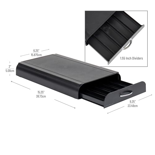 Mind Reader Nespresso Compatible Capsule Drawer Countertop Organizer, Coffee Pod Holder, Storage, 9.21 x 15.94 x 2.36, Black