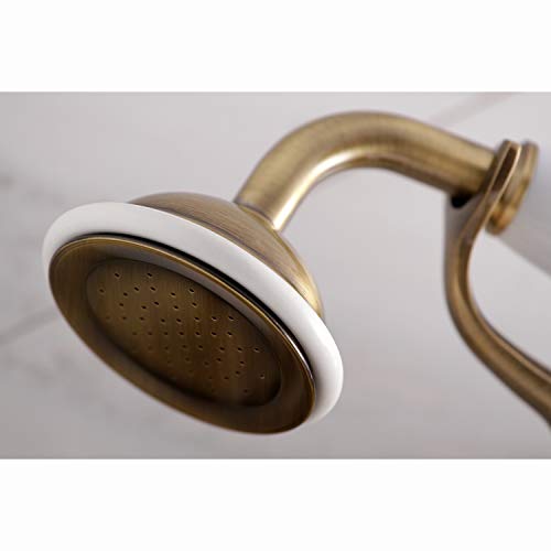 Kingston Brass KS266AB Vintage 6" Adjustable Wall Mount Clawfoot Tub Faucet, Antique Brass