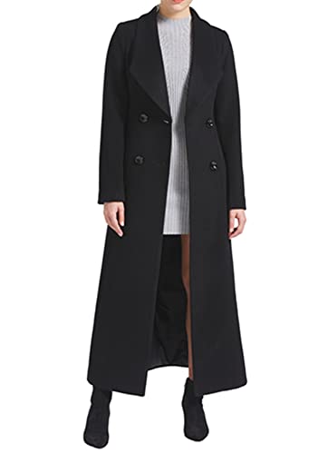 PENER Women's Charming Long Wool Trench Coat Winter Double Breasted Classic Warm Thick Jacket (as1, numeric, numeric_4, regular, regular, Red Long- Style 2, 4)