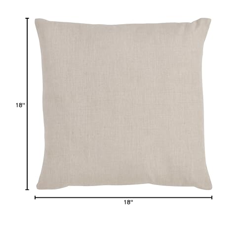 SARO LIFESTYLE Botany Collection Eucalyptus Design Throw Pillow, 18", Natural