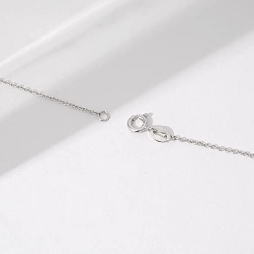 Amazon Essentials Platinum Plated Sterling Silver Station Necklace set with Infinite Elements Cubic Zirconia (6mm), 36" (previously Amazon Collection)