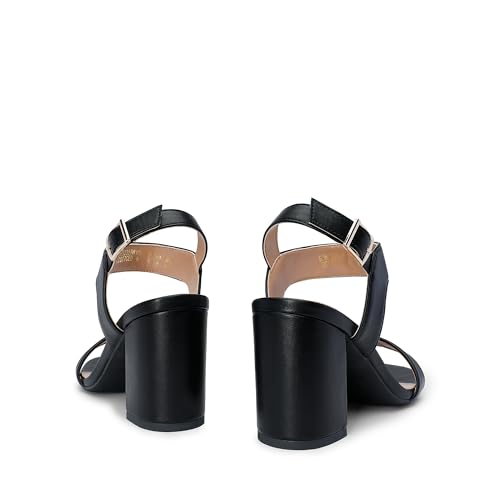 DREAM PAIRS Women's High Chunky Heels Square Toe Block Ankle Strap Dress Comfort Sandals,Size 6.5,BLACK,SDHS2359W