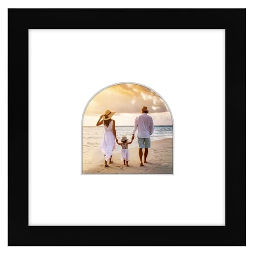 Americanflat 4x6 Picture Frame with Arch Mat Insert and Shatter-Resistant Glass - Signature Collection - Photo Frame for Tabletop and Wall Display - 6x8 Picture Frame without Mat - Gold
