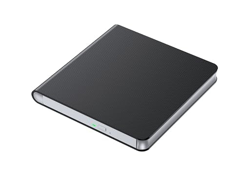 External CD DVD Drive for Laptop, USB 3.0 CD Burner External DVD Drive Portable DVD Player for Laptop with 4 USB and TF/SD Slots,Slim External CD Drive Compatible with Laptop Desktop Mac Windows Linux