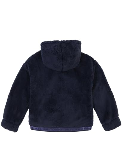 Tommy Hilfiger Girls' Full-Zip Fleece Hoodie Sweatshirt With Front Pockets, Pink Minky, 16