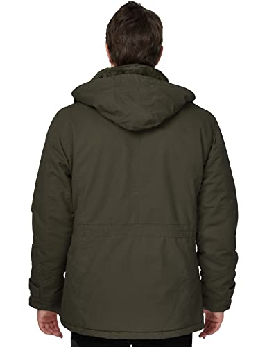 WenVen Men's Winter Warm Thickened Cotton Parka Jacket Army Green S