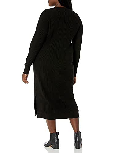 The Drop Women's Renata Rib Midi Dress, Heather Frost, 5X, Plus Size