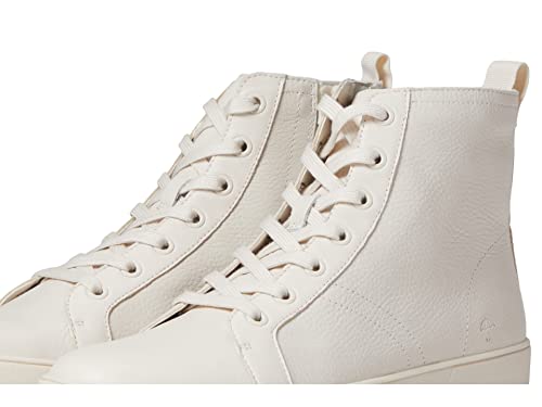 Naturalizer Womens Morrison-Hi Water Repellent High Top Lace Up Sneaker Satin Pearl White Leather 8 M