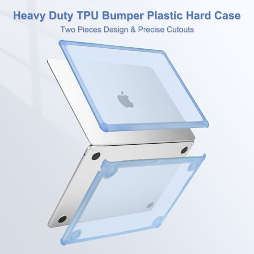 MOSISO Compatible with MacBook Air 13 inch Case 2025 2024 2023 2022 M4 A3240 M3 A3113 M2 A2681,Anti-Cracking Heavy Duty TPU Bumper Hard Case&Keyboard Skin&ScreenFilm for MacBook Air 13.6, Purple