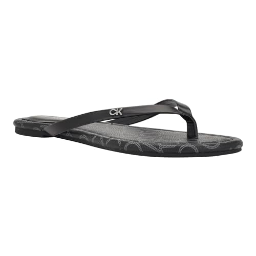 Calvin Klein Women's Cruzy Flip Flop, Dark Brown 200, 10
