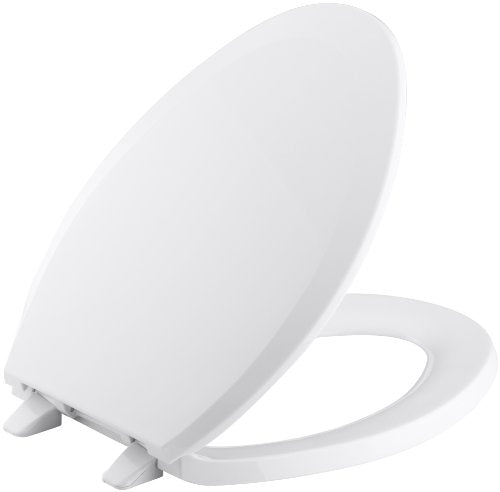 KOHLER K-4652-W2 Lustra Elongated Open-Front Toilet Seat, Earthen White