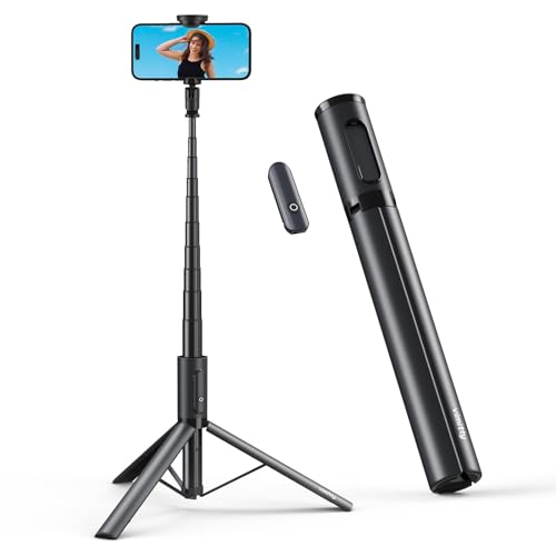 Tripod for iPhone,64" Selfie Stick for iPhone &Phone Tripod with Remote,Phone Tripod Stand All-in-1 & Travel Tripod,Cell Phone Tripod Compatible with All Cellphones