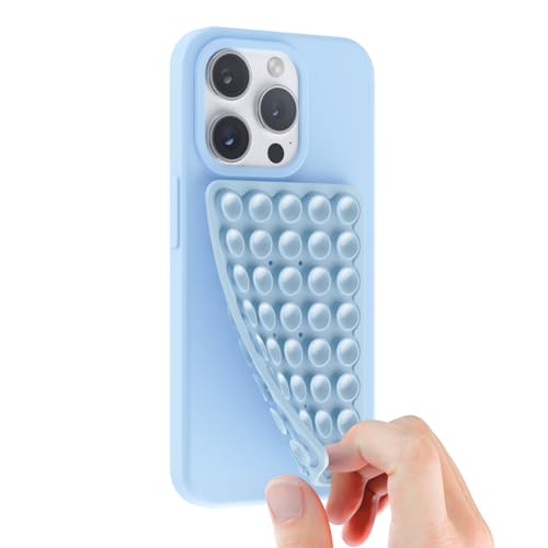 2PCS Silicone Suction Cup Phone Case Mount Double Sided, Hands-Free Phone Accessories Holder for Selfies and Videos, Silicon Sticky Phone Grip for iPhone and Android, Transparent&Black