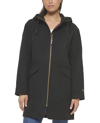 Tommy Hilfiger Women's Outerwear Wool Coat,BLACK,XXS