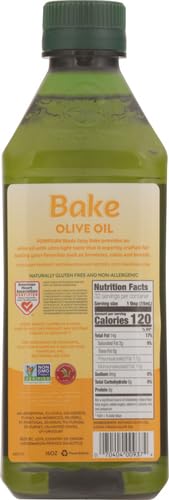 Pompeian Made Easy Bake Olive Oil, Ultra Light Taste, Perfect for Baking Foods such as Brownies and Cakes, American Heart Association Certified, Non-Allergenic, Non-GMO, 16 Fl Oz (Pack of 1)