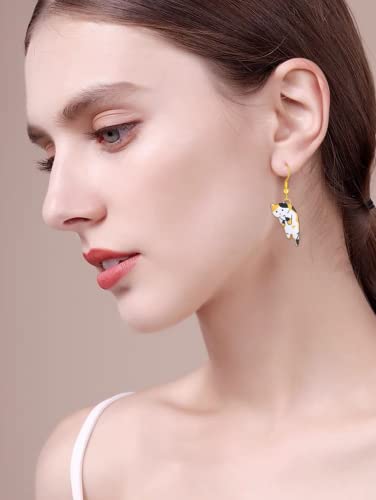 Lezmoii Cute Dangle Anime Cat Earrings for Women Fun Animal Earrings Set (Cat A)