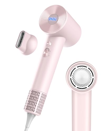 OSOU Hair Dryer, Negative Ionic Hair Dryer, High-Speed Blow Dryer with 110, 000 RPM Brushless Motor, Fast Drying Lightweight Travel Hairdryer, Low Noise Home Hair Dryer (Baby Pink)