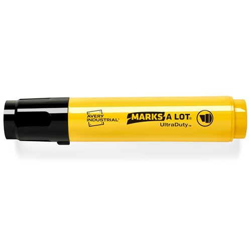 Avery Marks A Lot UltraDuty Permanent Markers, XL Wide 18mm Chisel Tip, Water Resistant, 1 Black Industrial Marker (29865)