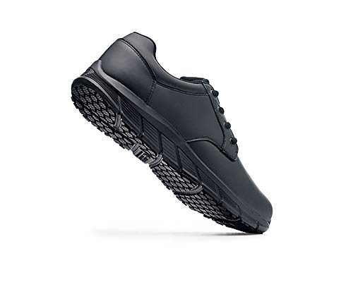 Shoes for Crews Saloon II, Women's Slip Resistant Food Service Work Sneaker, Black, 8 Wide US