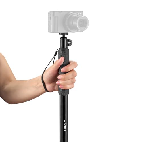 JOBY Compact Monopod 2-in-1, Camera/Action Cam with Ball Head, Universal ¼-20” Mount, Swivel Mount Compatible with GoPro, DSLR, Mirrorless Camera, Colour: Black