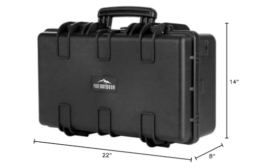 Monoprice Weatherproof Hard Case - 26 x 20 x 14 Inches, With Wheels and Customizable Foam, Shockproof, IP67, Ultraviolet And Impact Resistant Material, Black - Pure Outdoor Collection, 82.2 Liter