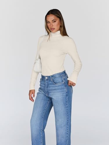Trendy Queen Women's Turtleneck Long Sleeve Shirts Fall Fashion BasicThermal Underwear Tops Winter Clothes 2025 Sage S