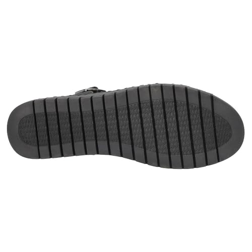 Easy Street Women's Denalize Flat Sandal, Navy, 9.5 Narrow