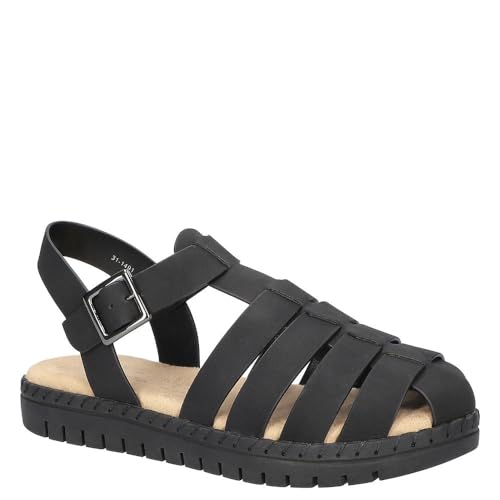 Easy Street Women's Denalize Flat Sandal, Navy, 9.5 Narrow