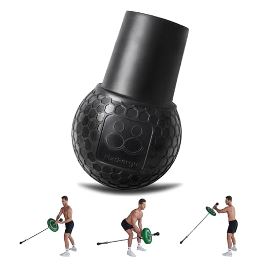 HXD-ERGO Landmine Attachment for Barbell, Barbell Bomb for Press, Row, Spin, Split Squats, Natural Rubber Barbell Landmine Attachments, T Bar Row Attachment Fits 2 Inch Olympic Bars(Black)